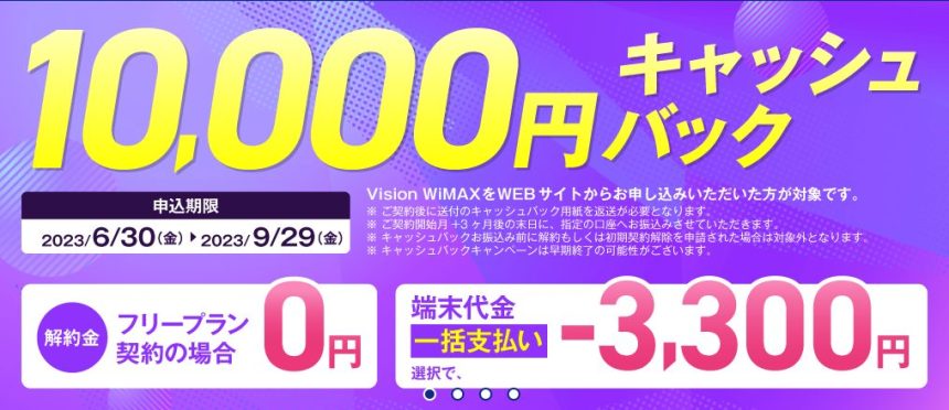 Vision WiMAX キャンペーン