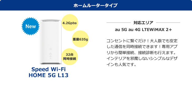 最新端末ラインナップ　homerouterタイプ