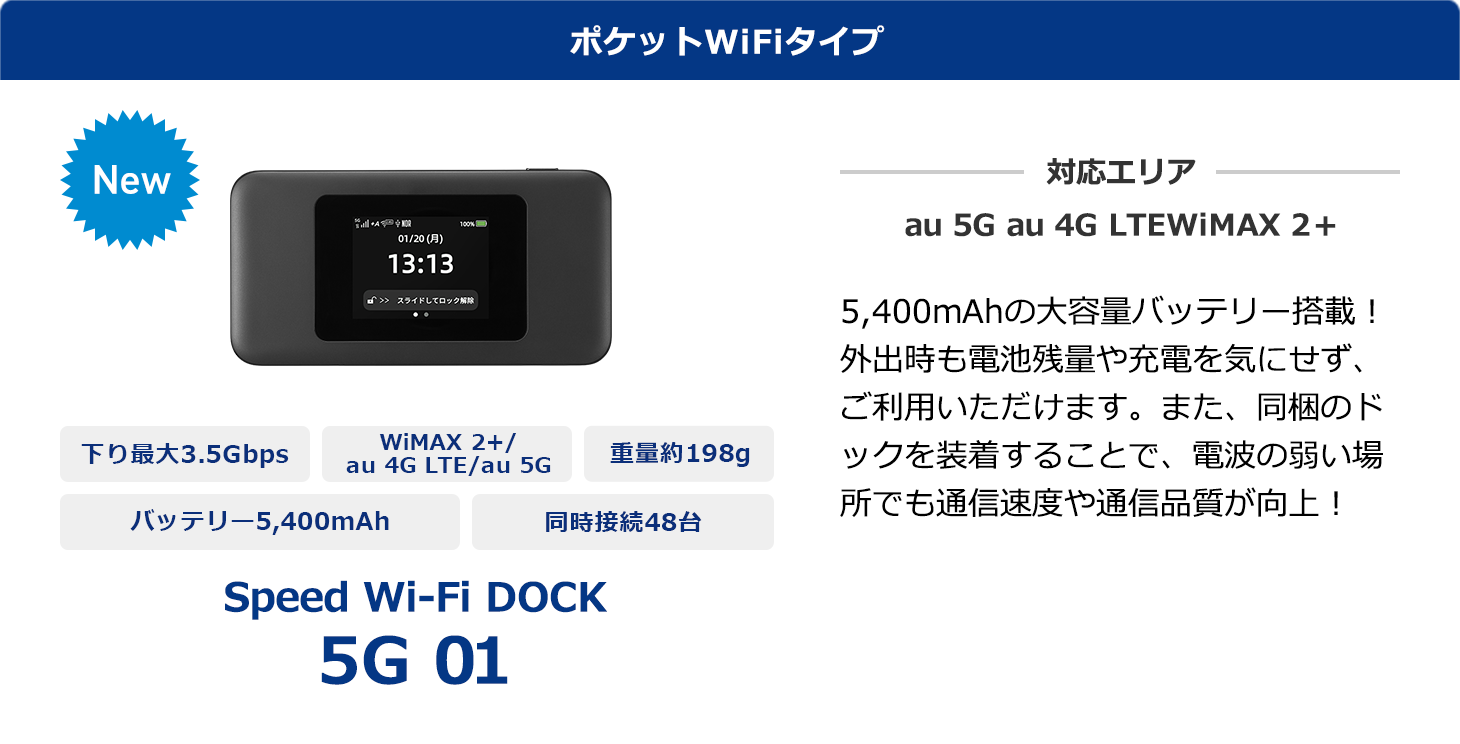 最新端末ラインナップ　ポケットWIFIタイプ