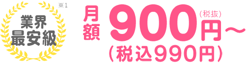 満足度№1月額990円(税込)～