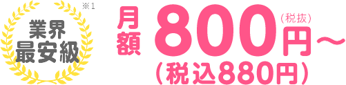 満足度№1月額990円(税込)～