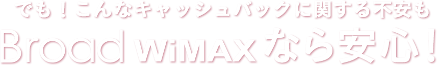 でも！こんなキャッシュバックに関する不安もなら安心！