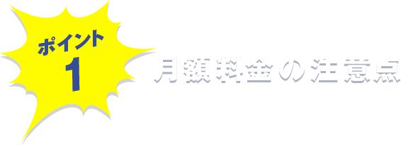 月額料金の注意点