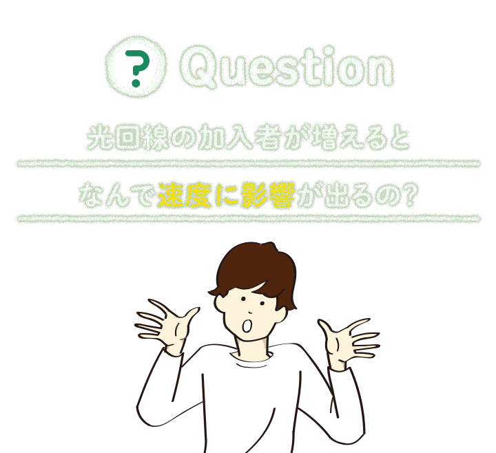 光回線の加入者が増えるとなんで速度に影響がでるの？