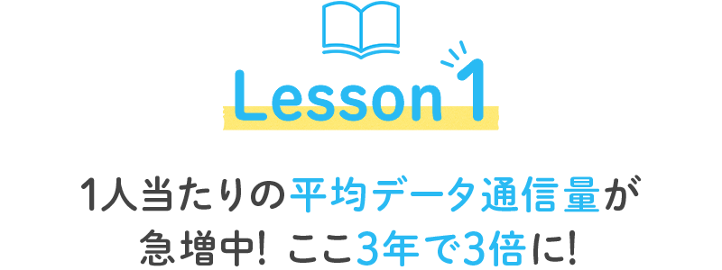 1人当たりの平均データ通信料が急増中！ここ3年で3倍に！