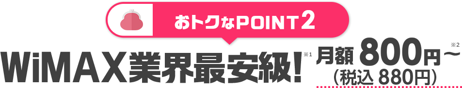WiMAX業界最安級!