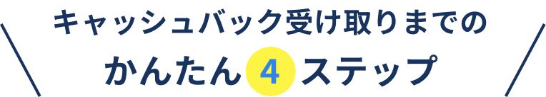キャッシュバック受け取りまでのかんたん4ステップ