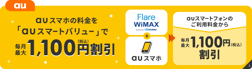 auスマホなら1,100円割引