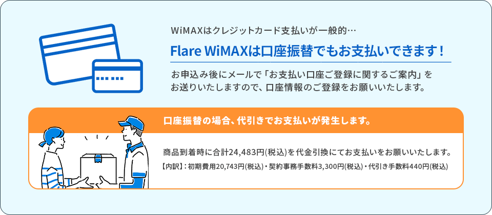 Flare WiMAXは口座振替でもお支払いできます！