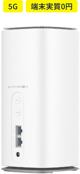 Speed Wi-Fi HOME 5G L13端末画像2訴求記載有り