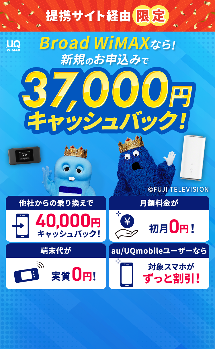 モバイルWi-FIのリアル経由限定