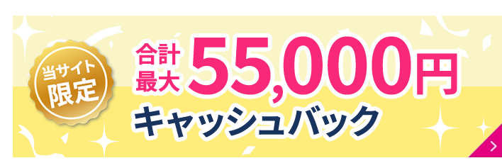 当サイト限定 合計最大55,000円キャッシュバック