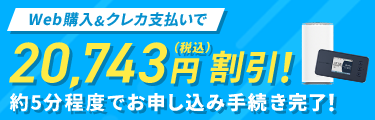 Web購入&クレカ支払いで20,743円(税込)割引！
